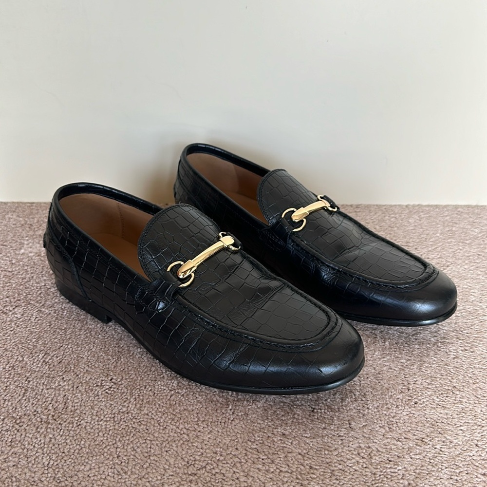 Saks Fifth Avenue Firenze Men’s Black Leather Loafers Size 9M